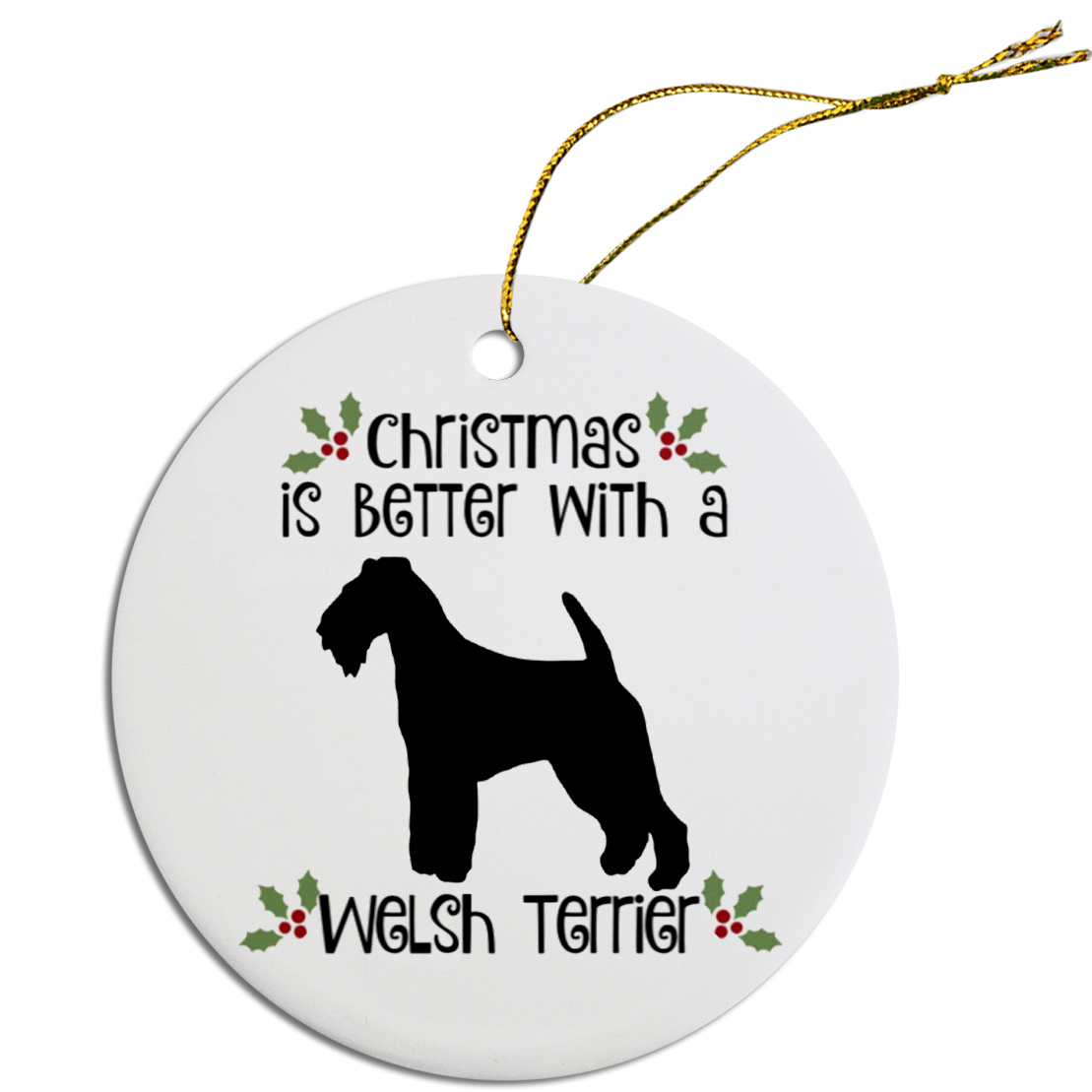 Breed Specific Round Christmas Ornament Welsh Terrier